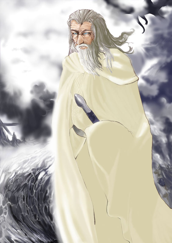 魔戒白袍甘道夫：魔戒中不管是電影還是小說最最愛就是化身白袍的甘爺，雖然是頑固的爺卻有王者的威風~真是帥呆了~X3////