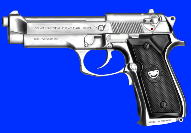 Beretta VOVO2000 GUM：這是預定要畫一張大圖(謎),該角色手中所拿的槍^^,該SIZE還比原吋在小一點嚕~~