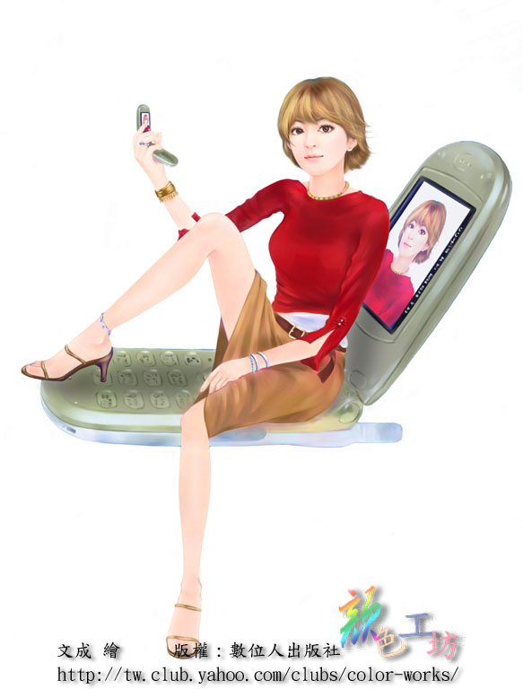 手機女王：這是和手機雜誌的合作圖~~圖中的人物是參考"濱崎步"的~ 